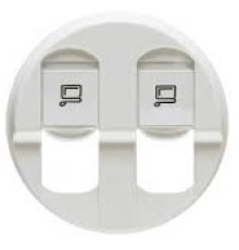 Панель двойной компьютерной розетки RJ 45, белый, 68252 Legrand Celiane