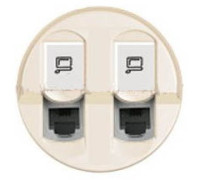 Панель компьютерной розетки RJ45 двойной, слоновая кость, 66236 Legrand Celiane