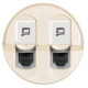 Панель компьютерной розетки RJ45 двойной, слоновая кость, 66236 Legrand Celiane