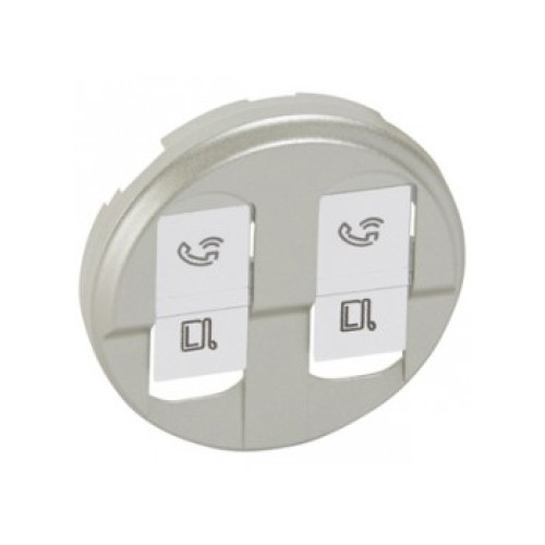 Панель компьютерной розетки RJ45 двойной, титан, 68552 Legrand Celiane