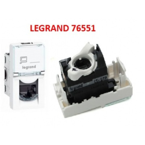 Компьютерная розетка RJ45, 1 модуль, белый, 76551 Legrand Mosaic