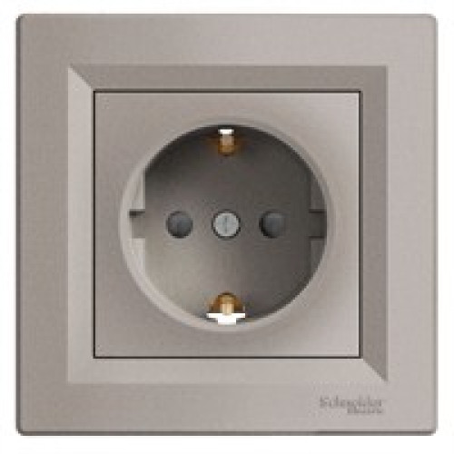 Розетка с заземлением, бронза, EPH2900169 Asfora Schneider