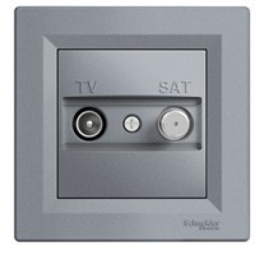 Розетка ТВ-SAT проходная 4 дБ, сталь, EPH3400262 Asfora Schneider