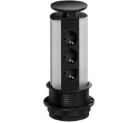 Выдвижная электрическая розетка EVOline Port черный, 3шт. по 220В