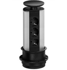 Выдвижная электрическая розетка EVOline Port черный, 3шт. по 220В