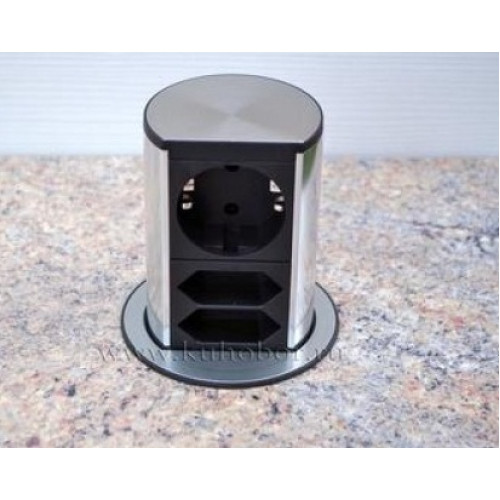 Выдвижной блок розеток Bachmann Elevator, Schuko + 2xEuro