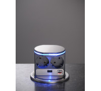 Выдвижной блок розеток 2x220 + USB, с подсветкой, VoltPort