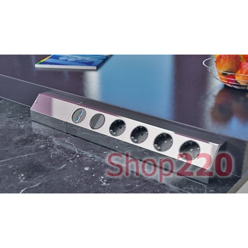 Угловой блок розеток с выключателем и USB Bachmann Casia