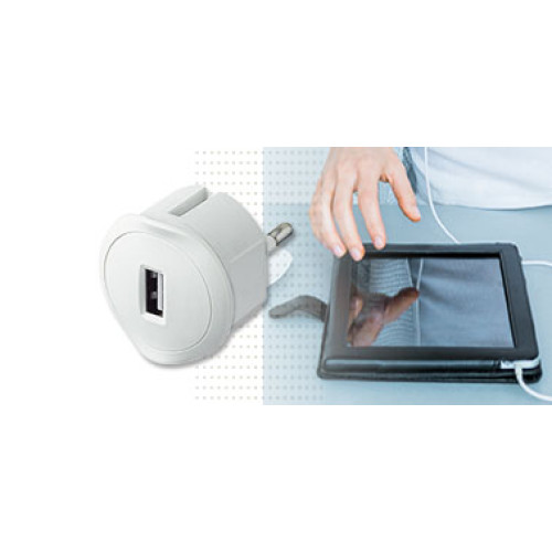 Адаптер с USB зарядкой, белый, 50680 Legrand