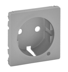 Накладка розетки с заземлением и индикатором, алюминий, Valena 754852 Legrand