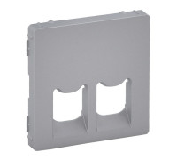 Лицевая панель двойной розетки RJ11/RJ45, алюминий, Valena 755422 Legrand