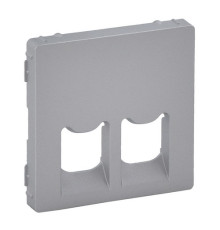 Лицевая панель двойной розетки RJ11/RJ45, алюминий, Valena 755422 Legrand