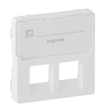 Накладка розетки RJ11+RJ45 подпись, белый, Valena 755480 Legrand