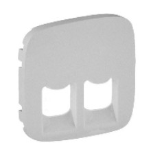 Лицевая панель розетки RJ11+RJ45, алюминий, Valena 755427 Legrand