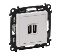 Розетка USB для зарядки двойная, белый, 753412 Legrand Valena Life
