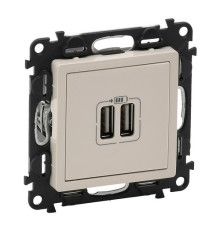 Розетка USB для зарядки двойная, слоновая кость, 753512 Legrand Valena Life