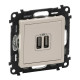 Розетка USB для зарядки двойная, слоновая кость, 753512 Legrand Valena Life