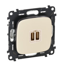 Розетка USB для зарядки двойная, слоновая кость, 754996 Legrand Valena ALLURE