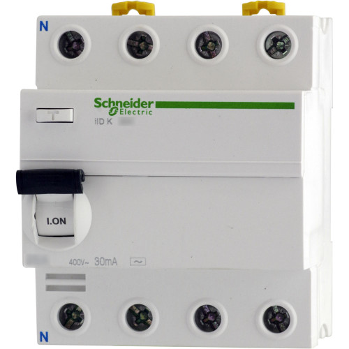 Трехфазное УЗО 25А 30мА, 4 полюса, тип АС, iID K Acti9 A9R50425 Schneider Electric