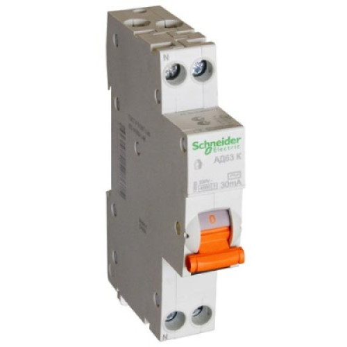 Одномодульный дифавтомат 20A 30мA, тип C, АД63 12523 Schneider Electric