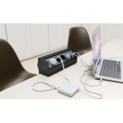 Накладной блок розеток с USB зарядкой и компьютерными разъемами RJ45 Prisma