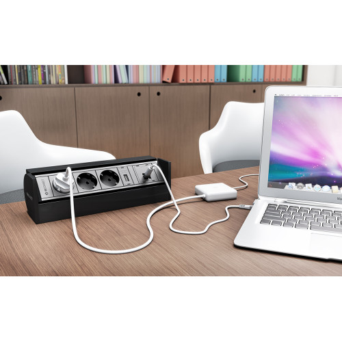 Накладной блок розеток с USB зарядкой и компьютерными разъемами RJ45 Prisma