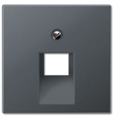 Накладка для телефонной и компьютерной розеток, антрацит матт, Jung A500 A569-1BFPLUAANM