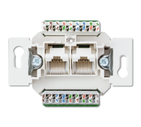Розетка компьютерная RJ45 двойная (механизм), Jung A500 EPUAE8-8UPOK6US