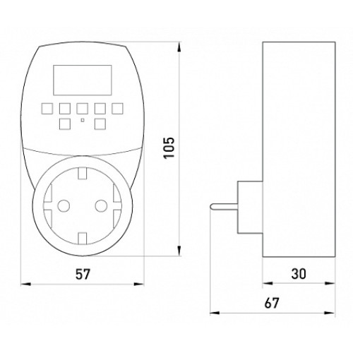 Таймер в розетку, 8А, e.control.t13