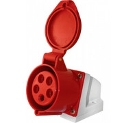 Силовая розетка 16А, 380В, 5 полюсов, стационарная, e.socket.pro.5.16