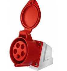 Силовая розетка 16А, 380В, 5 полюсов, стационарная, e.socket.pro.5.16