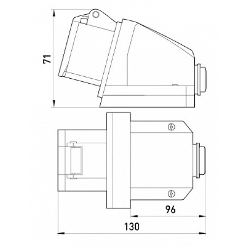 Силовая розетка 16А, 380В, 5 полюсов, стационарная, e.socket.pro.5.16