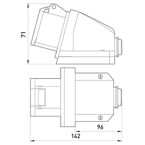 Розетка силовая 32А 220В, стационарная, e.socket.pro.3.32 Enext p012002