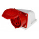 Силовая розетка 32А, 380В, 5 полюсов, стационарная, e.socket.pro.5.32