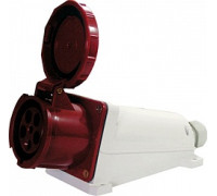 Силовая розетка 63А, 380В, 4 полюса, стационарная, e.socket.pro.4.63