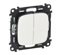 Выключатель 2-клавишный, белый, Valena ALLURE 752705 Legrand