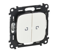 Выключатель проходной 2-клавишный с подсветкой, белый, Valena ALLURE 752709 Legrand