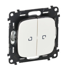 Выключатель проходной 2-клавишный с подсветкой, белый, Valena ALLURE 752709 Legrand