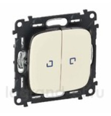 Выключатель проходной 2-клавишный с подсветкой, слоновая кость, Valena ALLURE 752809 Legrand