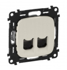 Розетка компьютерная RJ45 двойная, слоновая кость, Valena ALLURE 753843 Legrand