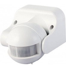 Датчик движения настенный, 180°, IP44, e.sensor.pir.09.white