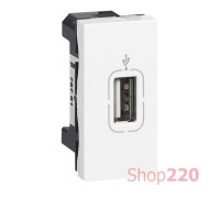 Розетка USB для передачи данных, белый, 78761 Legrand Mosaic