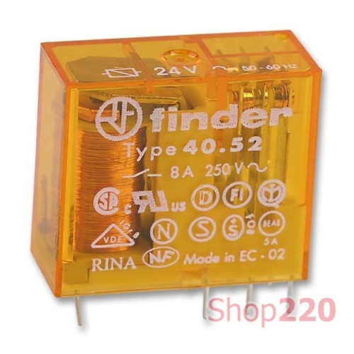 Реле 8А, катушка 230 В переменного тока, 405282300000 Finder