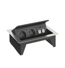 Розеточный блок с крышкой на 2 розетки 220D + 2хRJ-45, OBO Bettermann