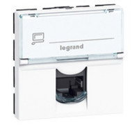 Компьютерная розетка RJ45, 2 модуля, белый, 76554 Legrand Mosaic