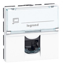 Компьютерная розетка RJ45, 2 модуля, белый, 76554 Legrand Mosaic