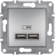 USB розетка, алюміній, EPH2700261 Schneider Electric Asfora