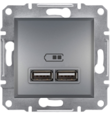 USB розетка, сталь, EPH2700262 Schneider Electric Asfora