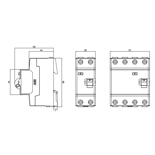 УЗО 40А, 30мА, 2 полюса, тип АС, ABB BMF41240