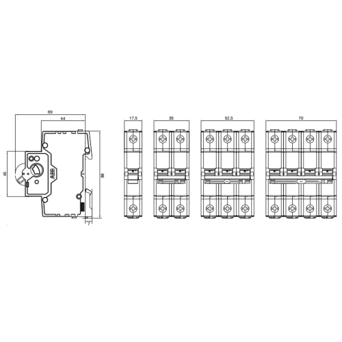 Автоматический выключатель 6А, 1 полюс, уставка C, ABB BMS411C06
